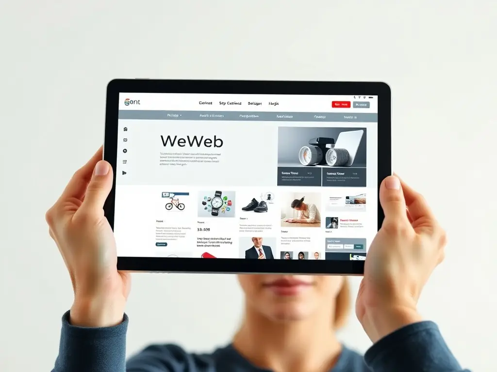 An image showcasing a website design mockup on a tablet, highlighting user-friendly interfaces and visually appealing layouts.
